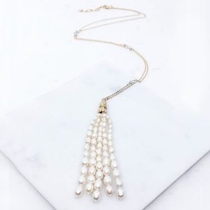 NWT // Freshwater Pearl Tassel Pendant Necklace